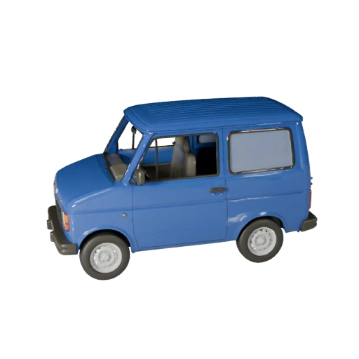 Hohe Poly Oldtimer Lieferwagen 3D-Modell für Studio