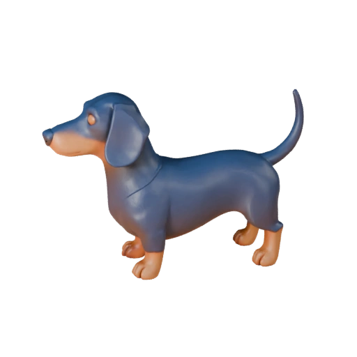 Perro Salchicha de Alto Poligonaje Modelo 3D - Recurso STL Detallado para Impresión