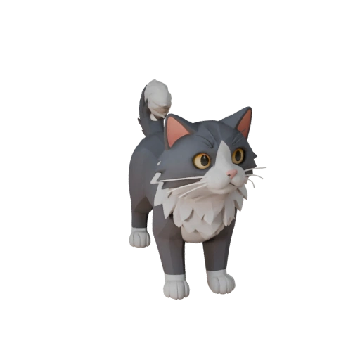Modelo 3D Gato Persa de Alto Poligonagem - Recurso STL Detalhado para Impressão
