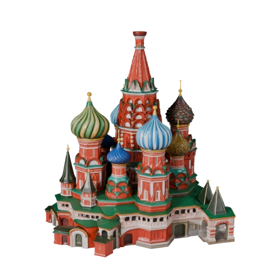 Cathédrale Saint-Basile Stylisé Modèle 3D - Asset de Jeu