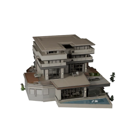 Modelo 3D de Villa de Lujo de Alto Poligonaje para Arquitectura