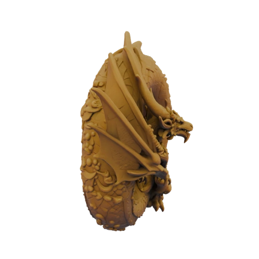 Dragón Jefe de Fantasía Oscura STL - Enroscado