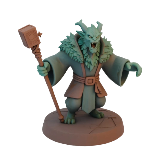 Dunkle Fantasie Licht Zauberer Miniatur STL