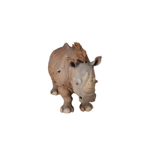 Modèle 3D de Rhinocéros Dessin Animé - Asset Stylisé pour Animation | Libre de Droits