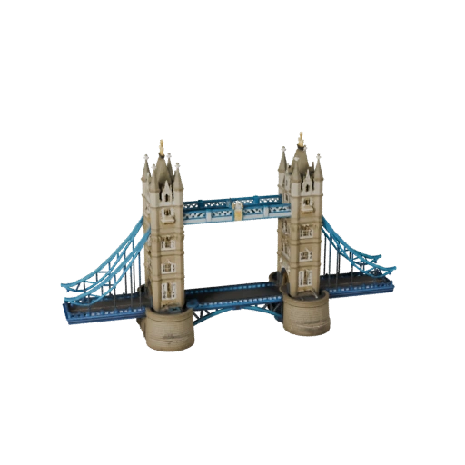 Low Poly Turm Brücke 3D Modell für Echtzeit-Spiele und VR