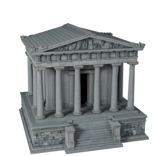 Low Poly Parthenon 3D Modell für Echtzeitspiele und VR