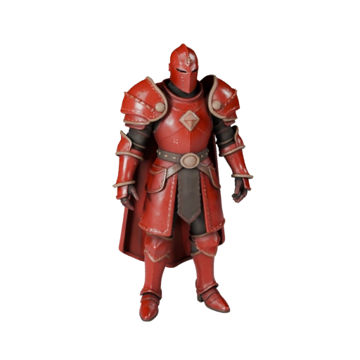 Modello Personaggio Cavaliere Cremisi Fantasy - Modellato