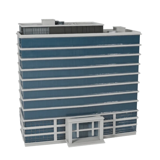 Druckbare Unternehmenszentrale STL 3D-Modell - Maßstabsgetreues Asset