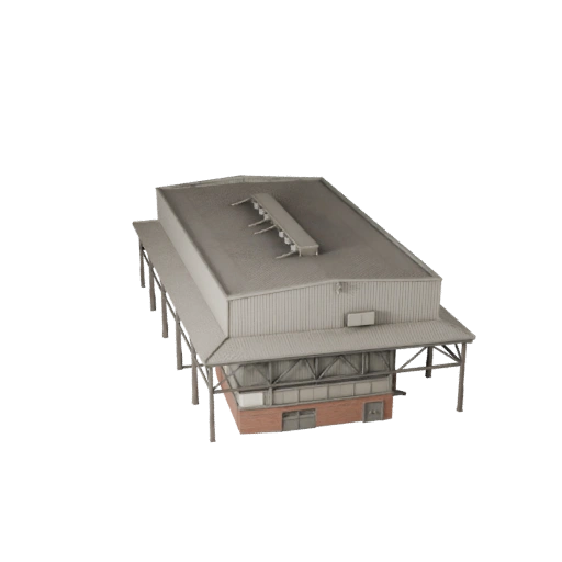 Cobertizo Industrial Modelo 3D - Activo Realista de Archviz
