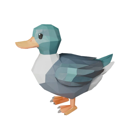 Low Poly Ente 3D Modell - Unity Game Asset mit FBX | Lizenzfrei