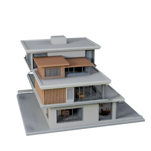 Modelo 3D de Villa de Lujo Poligonal Bajo para Juegos en Tiempo Real y RV