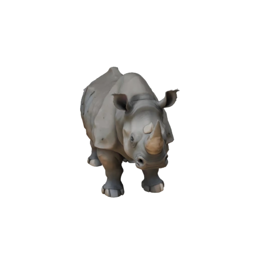 Modèle 3D Low Poly Rhinocéros Noir - Asset Unity avec FBX | PBR
