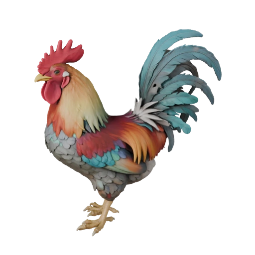 Modelo 3D de Gallo para Unity - Asset Listo para Juego, FBX | Libre de Regalías