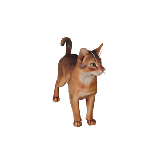 Hohe Poly Abessinier Katze 3D Modell - Detailliertes STL-Asset für den Druck