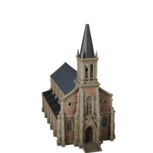 Kirche 3D-Modell für Blender - Render-Asset für Architektur
