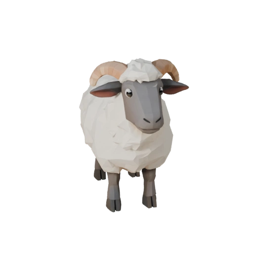 Low Poly Schaf 3D Modell - Unity Game Asset mit FBX | Lizenzfrei
