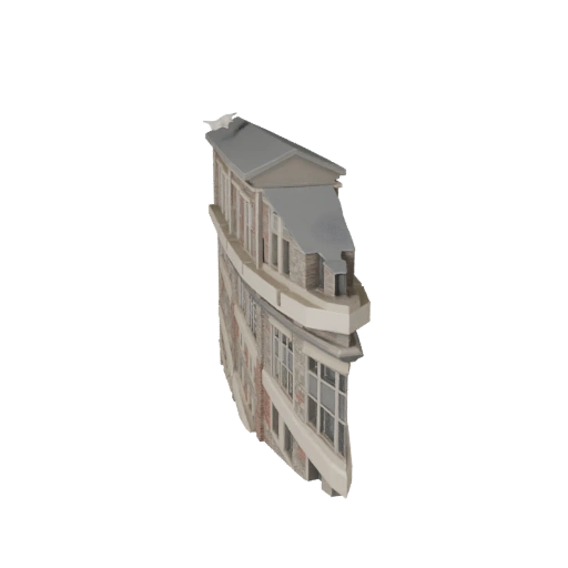 Modèle 3D de Façade en Pierre Low Poly pour Jeux Temps Réel et RV