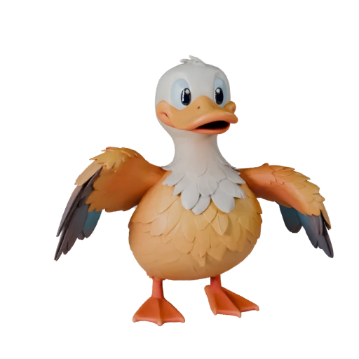Cartoon Ente 3D Modell - Stilisierte Ressource für Animation | Lizenzfrei