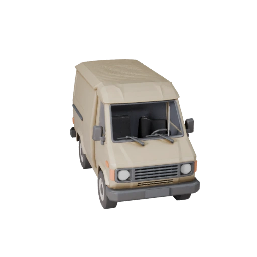 Low Poly Oldtimer Lieferwagen 3D Modell für Unity & Unreal