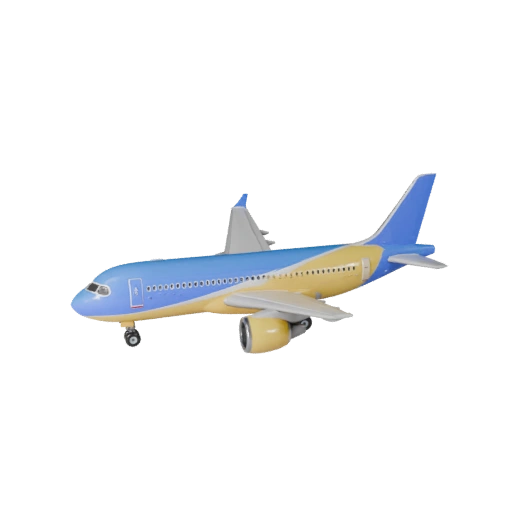 Cartoon Verkehrsflugzeug 3D Modell für stilisierte Spiele