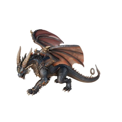 Dragon de Tempête Dessin Animé Modèle 3D - Actif Stylisé pour Animation
