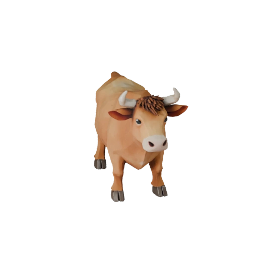 Modelo 3D de Vaca Polygonal Bajo - Asset de Unity con FBX | Libre de Regalías