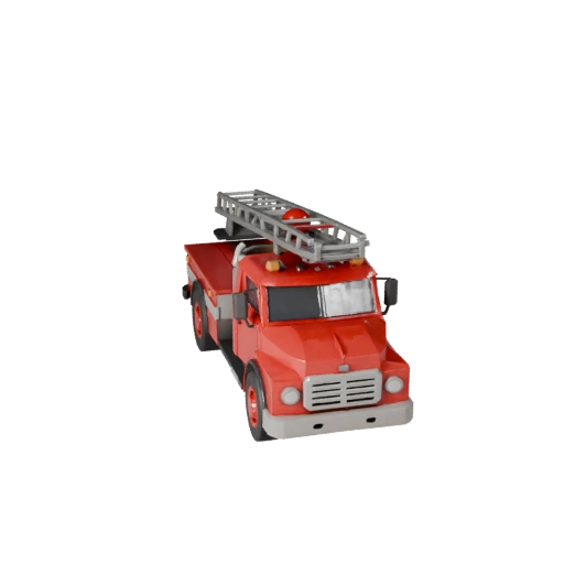 Low Poly Oldtimer-Feuerwehrauto 3D-Modell für Unity & Unreal