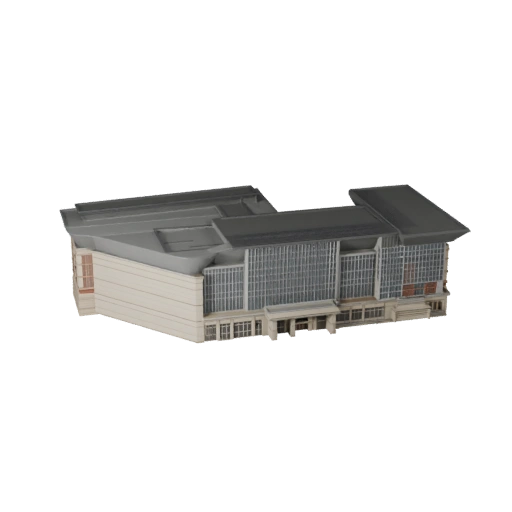 Stilisierte Konferenzzentrum 3D-Modell - Spiel-Asset für Architektur