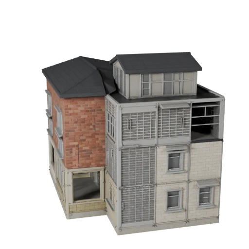 Kit de Toit Modulaire Low Poly 3D pour Jeux et RV