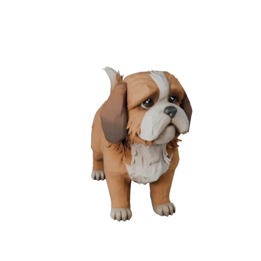 Modèle 3D Low Poly Chien Shih Tzu - Asset de Jeu Unity avec FBX