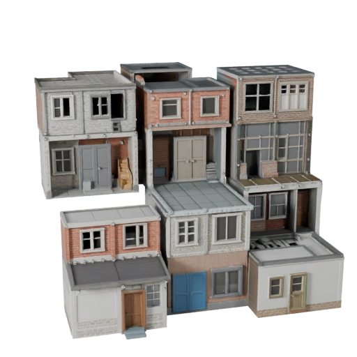 Modulares Dorf Bausatz 3D-Modell für Blender - Render-Asset
