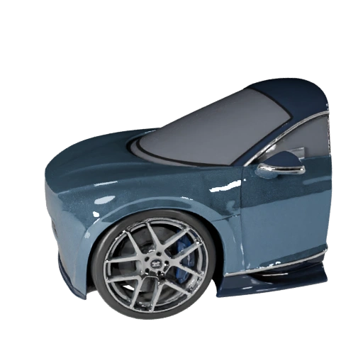 Hohe Poly Bugatti Inspiriertes Hypercar 3D Modell für Studio